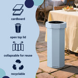 Wave 25-Gallon Traditional Classic Disposable Corrugated Cardboard Event Trash Can and Recycling Bin