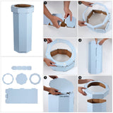Wave 25-Gallon Traditional Classic Disposable Corrugated Cardboard Event Trash Can and Recycling Bin