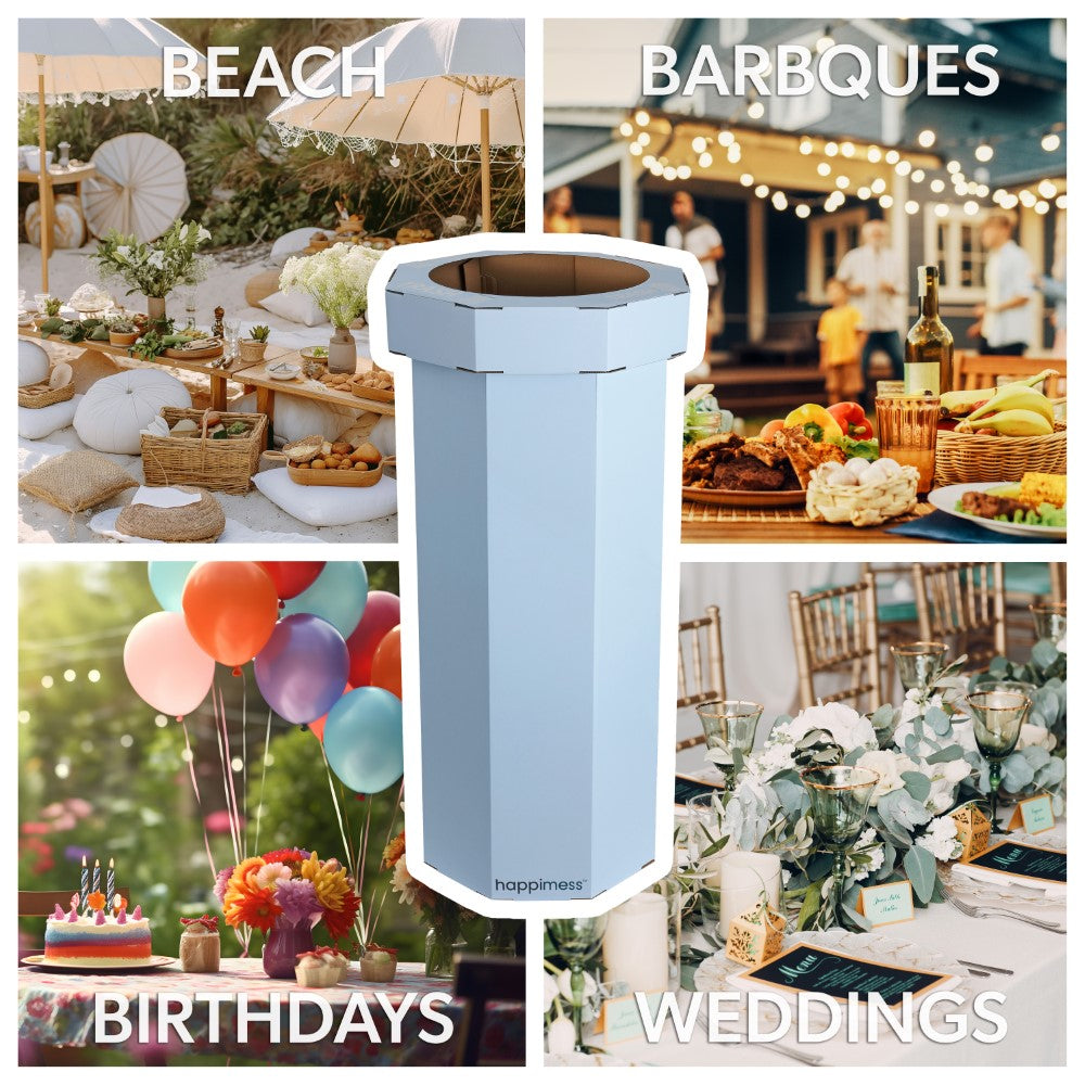 Wave 25-Gallon Traditional Classic Disposable Corrugated Cardboard Event Trash Can and Recycling Bin
