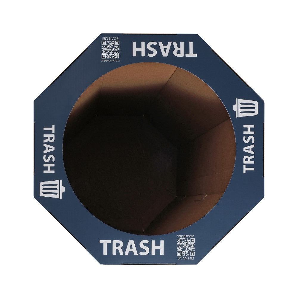 Wave 25-Gallon Traditional Classic Disposable Corrugated Cardboard Event Trash Can and Recycling Bin