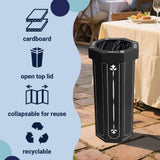 Wave 25-Gallon Traditional Classic Disposable Corrugated Cardboard Event Trash Can and Recycling Bin