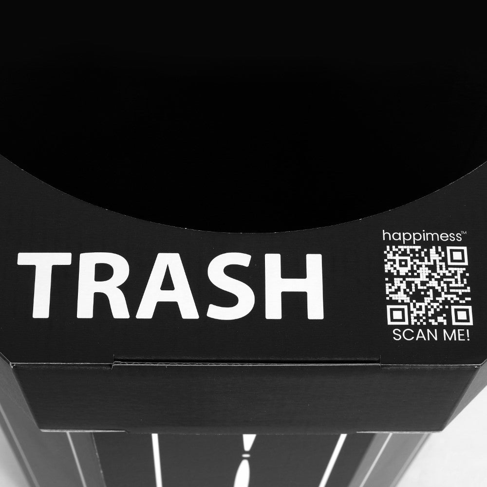 Wave 25-Gallon Traditional Classic Disposable Corrugated Cardboard Event Trash Can and Recycling Bin