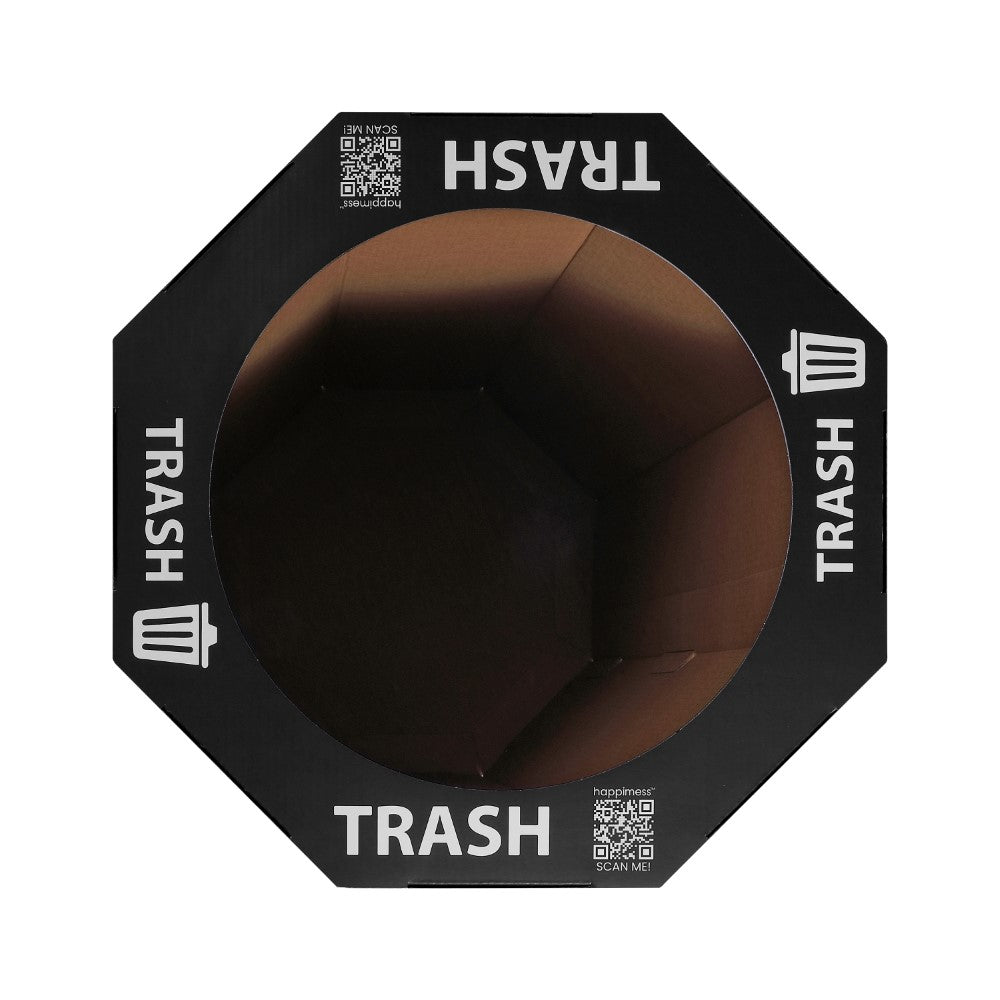 Wave 25-Gallon Traditional Classic Disposable Corrugated Cardboard Event Trash Can and Recycling Bin