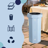 Wave 25-Gallon Traditional Classic Disposable Corrugated Cardboard Event Trash Can and Recycling Bin