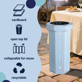 Wave 25-Gallon Traditional Classic Disposable Corrugated Cardboard Event Trash Can and Recycling Bin