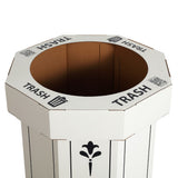 Wave 25-Gallon Traditional Classic Disposable Corrugated Cardboard Event Trash Can and Recycling Bin