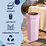 Wave 25-Gallon Traditional Classic Disposable Corrugated Cardboard Event Trash Can and Recycling Bin