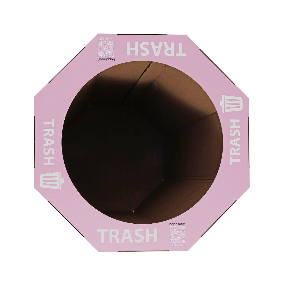 Wave 25-Gallon Traditional Classic Disposable Corrugated Cardboard Event Trash Can and Recycling Bin