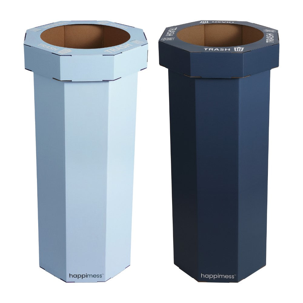 Wave 25-Gallon Traditional Classic Disposable Corrugated Cardboard Event Trash Can and Recycling Bin