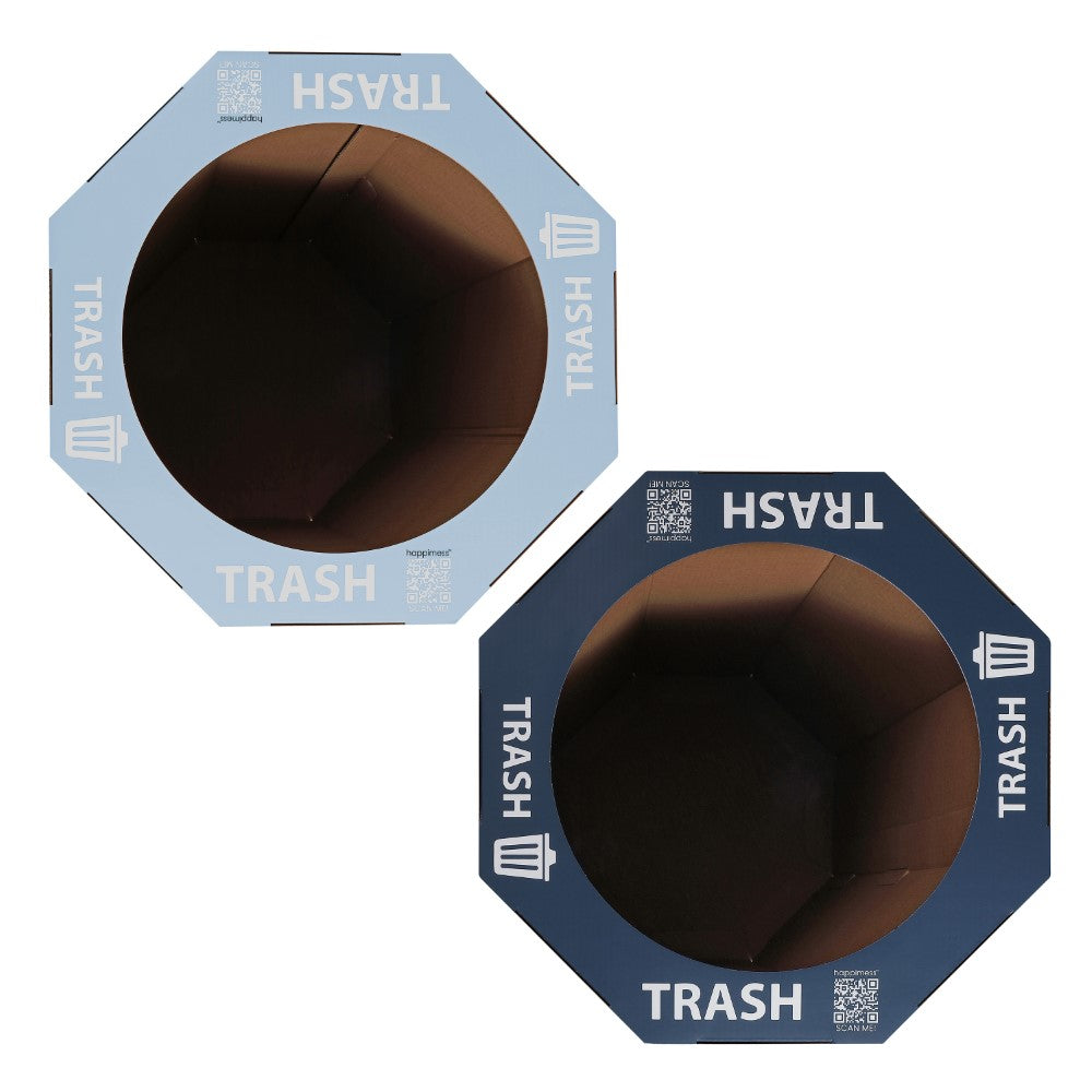Wave 25-Gallon Traditional Classic Disposable Corrugated Cardboard Event Trash Can and Recycling Bin