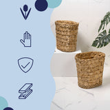 Barkora Rustic Farmhouse Handwoven Water Hyacinth 4.5-Gallon Tapered Oval Wicker Watebasket