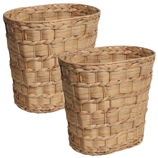 Barkora Rustic Farmhouse Handwoven Water Hyacinth 4.5-Gallon Tapered Oval Wicker Watebasket