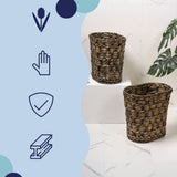 Barkora Rustic Farmhouse Handwoven Water Hyacinth 4.5-Gallon Tapered Oval Wicker Watebasket