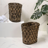 Barkora Rustic Farmhouse Handwoven Water Hyacinth 4.5-Gallon Tapered Oval Wicker Watebasket