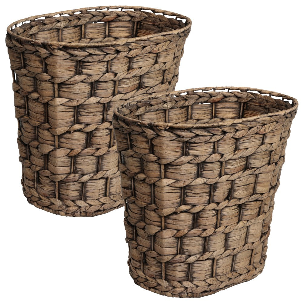 Barkora Rustic Farmhouse Handwoven Water Hyacinth 4.5-Gallon Tapered Oval Wicker Watebasket