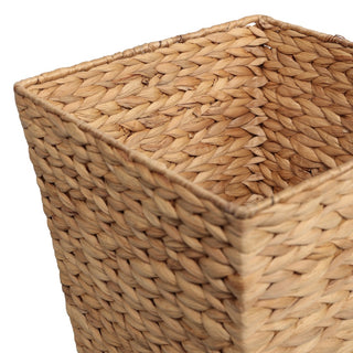 Logoria Coastal Farmhouse Handwoven Water Hyacinth 4.8-Gallon Tapered Square Wicker Watebasket