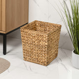 Logoria Coastal Farmhouse Handwoven Water Hyacinth 4.8-Gallon Tapered Square Wicker Watebasket