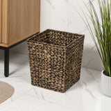 Logoria Coastal Farmhouse Handwoven Water Hyacinth 4.8-Gallon Tapered Square Wicker Watebasket