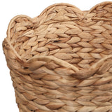 Loka Bohemian Farmhouse Handwoven Water Hyacinth Scalloped Edge Nesting Baskets