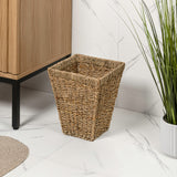Cliffora Rustic Bohemian Handwoven Seagrass 2.3-Gallon Tapered Square Wicker Watebasket