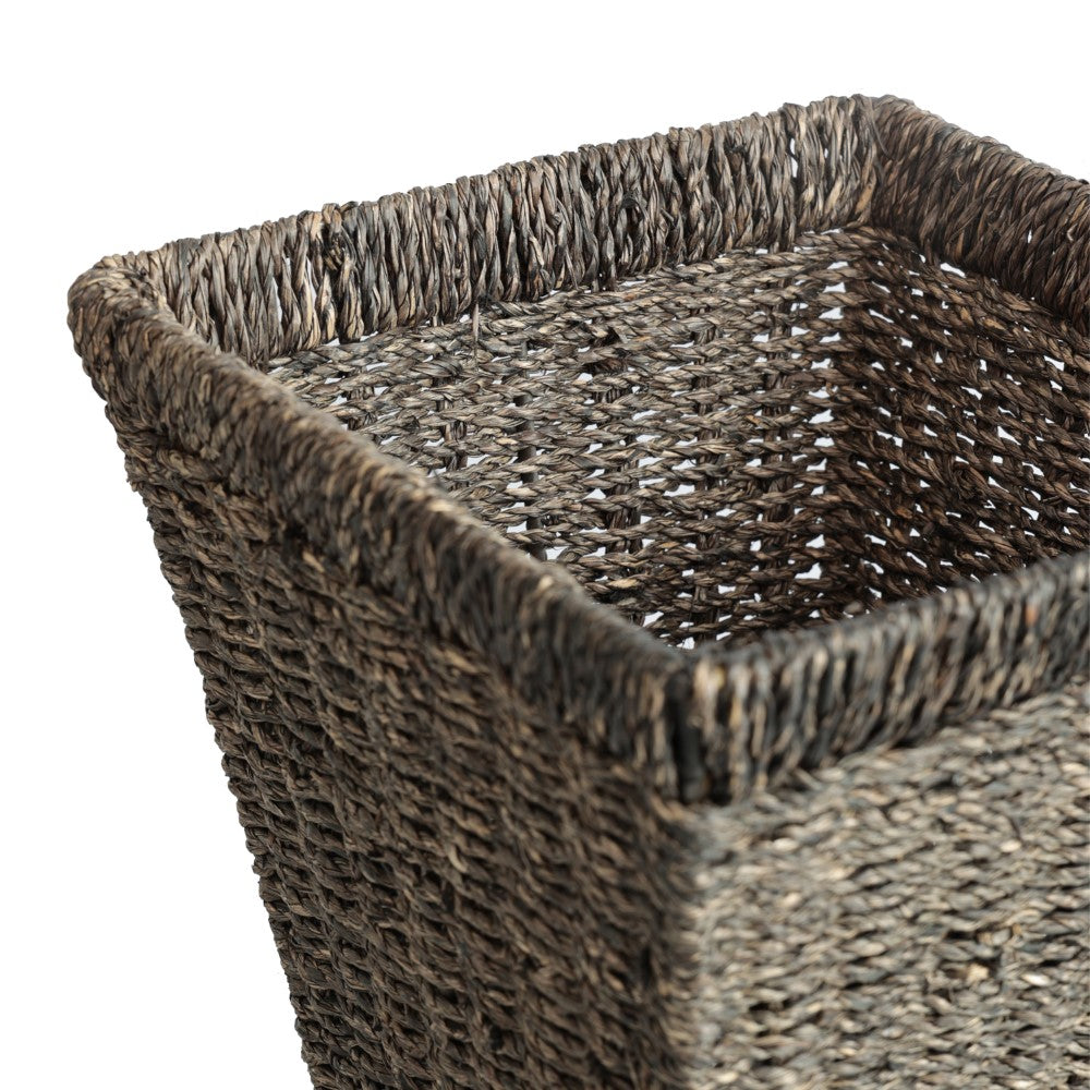 Cliffora Rustic Bohemian Handwoven Seagrass 2.3-Gallon Tapered Square Wicker Watebasket