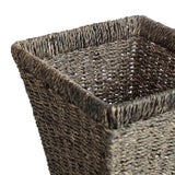 Cliffora Rustic Bohemian Handwoven Seagrass 2.3-Gallon Tapered Square Wicker Watebasket