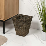 Cliffora Rustic Bohemian Handwoven Seagrass 2.3-Gallon Tapered Square Wicker Watebasket