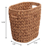 Aurelyn Contemporary Farmhouse Resin 4.5-Gallon Tapered Oval Wicker Watebasket with Handles