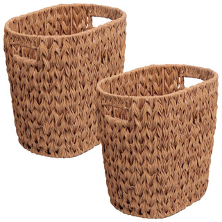 Aurelyn Contemporary Farmhouse Resin 4.5-Gallon Tapered Oval Wicker Watebasket with Handles