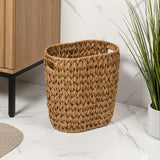 Aurelyn Contemporary Farmhouse Resin 4.5-Gallon Tapered Oval Wicker Watebasket with Handles