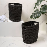 Aurelyn Contemporary Farmhouse Resin 4.5-Gallon Tapered Oval Wicker Watebasket with Handles