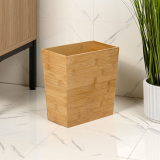 Willow Rustic Minimalist Handcrafted Bamboo 1.6-Gallon Tapered Stackable Rectangular Wastebasket