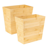 Willow Rustic Minimalist Handcrafted Bamboo 1.6-Gallon Tapered Stackable Rectangular Wastebasket