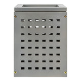 Junie Coastal Farmhouse Handcrafted Acacia Wood Indoor/Outdoor 2.7-Gallon Rectangular Grid Wastebasket