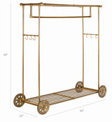 Glen 66" 6-Hook Rolling Coat Rack