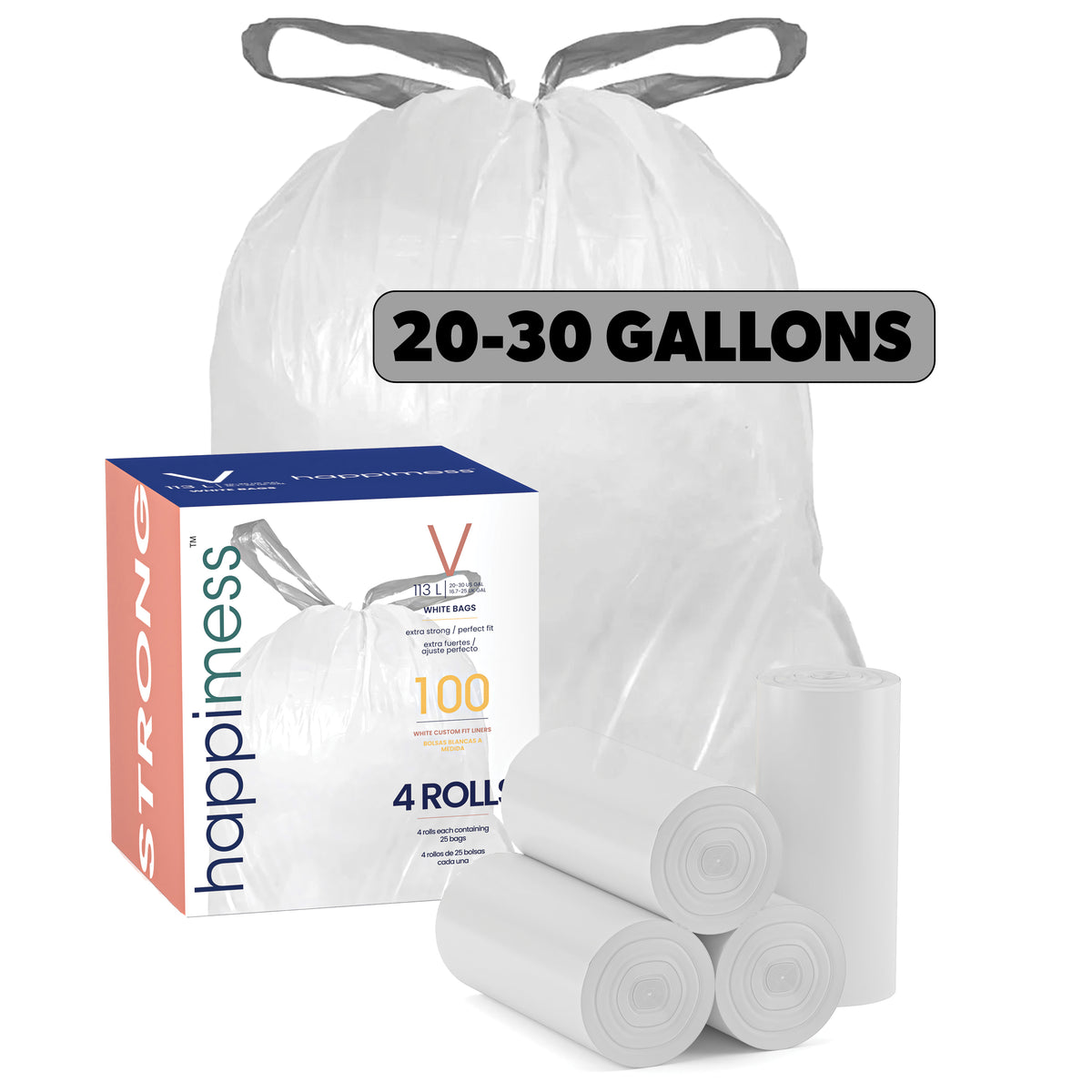 Drawstring Unscented Trash Can Liner