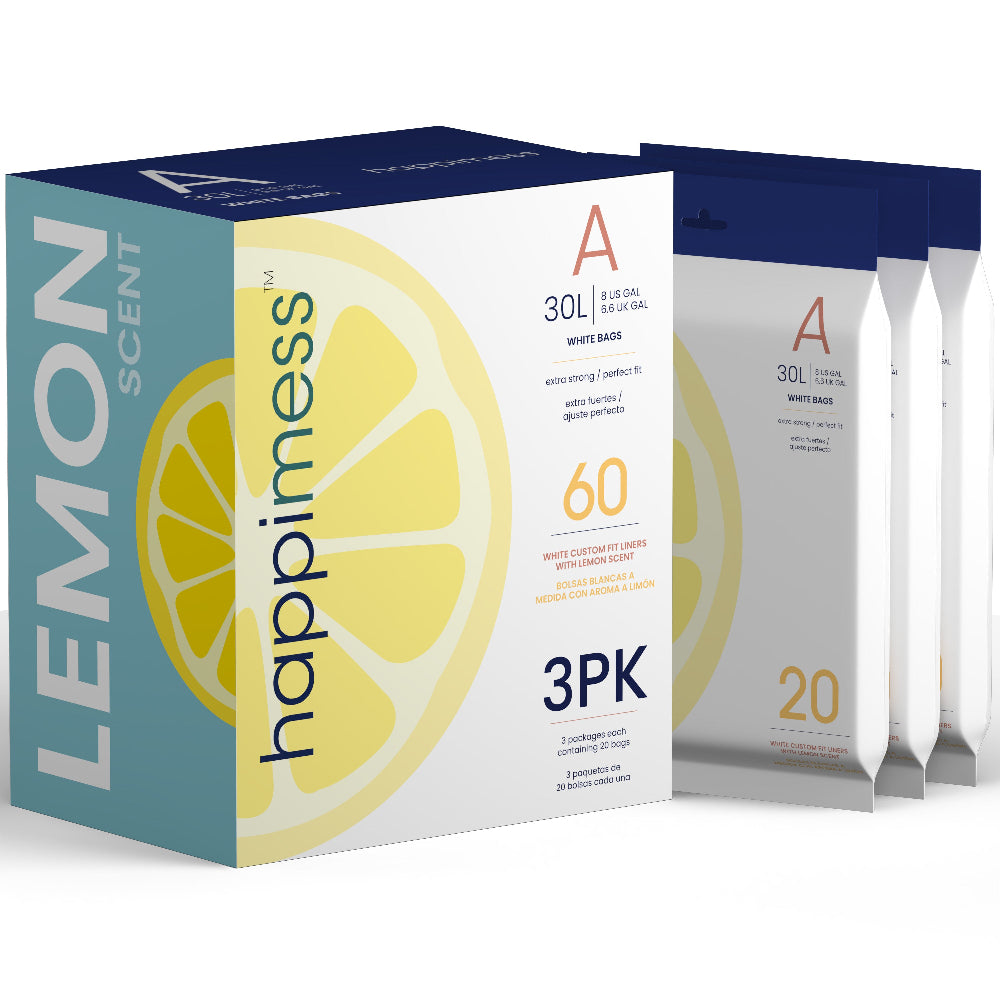 Kitchen Lemon Scented Drawstring Trash Can Liner