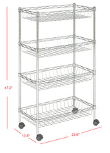 Meadow 4-Shelf 47" Basket Rack with Casters