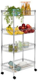 Meadow 4-Shelf 47" Basket Rack with Casters