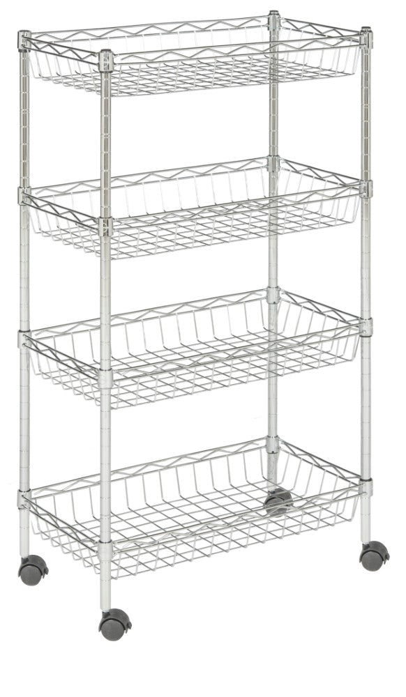 Meadow 4-Shelf 47" Basket Rack with Casters