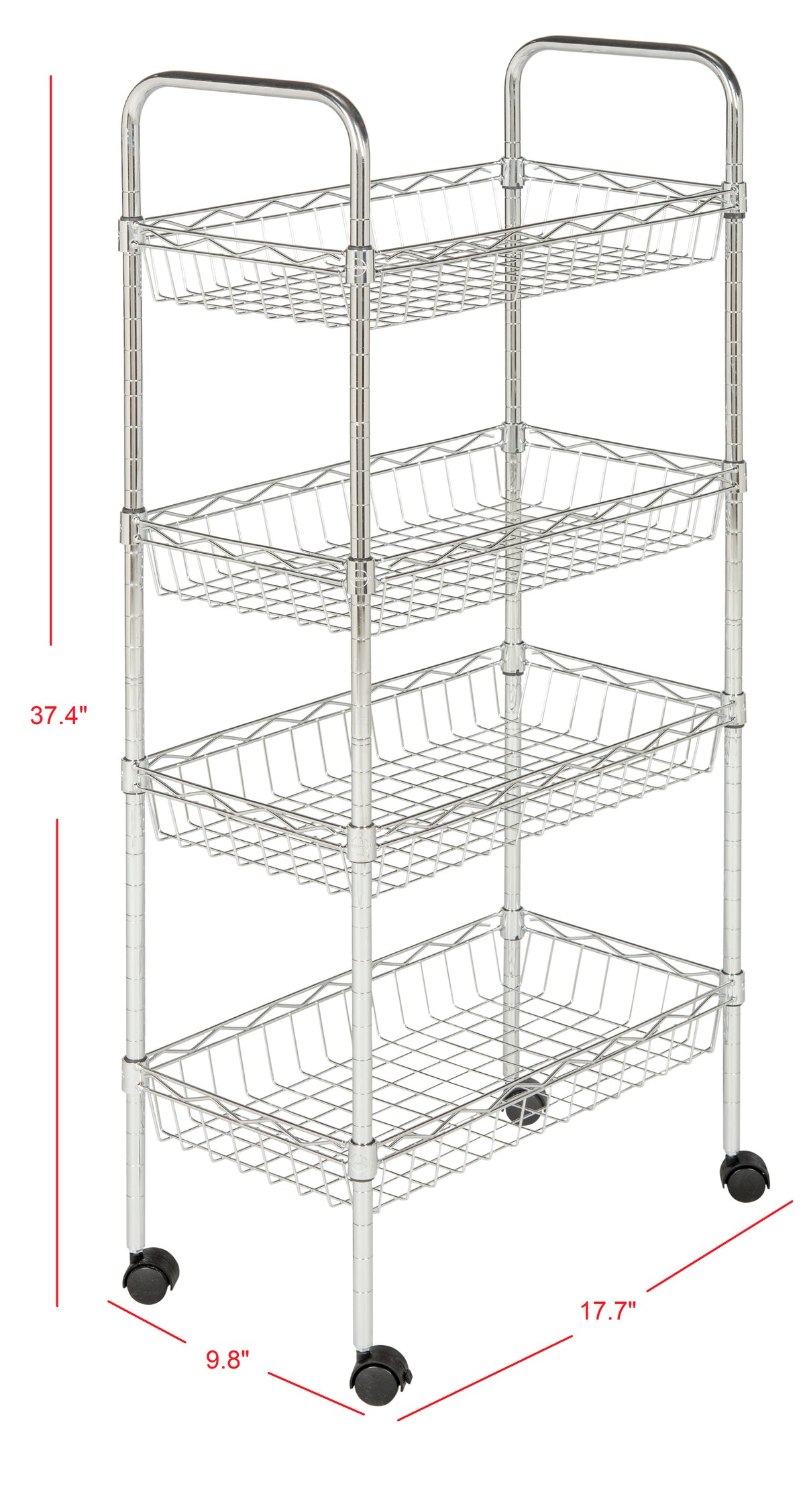 Nivoria 37.5" 4-Tier Adjustable Basket Storage Rack