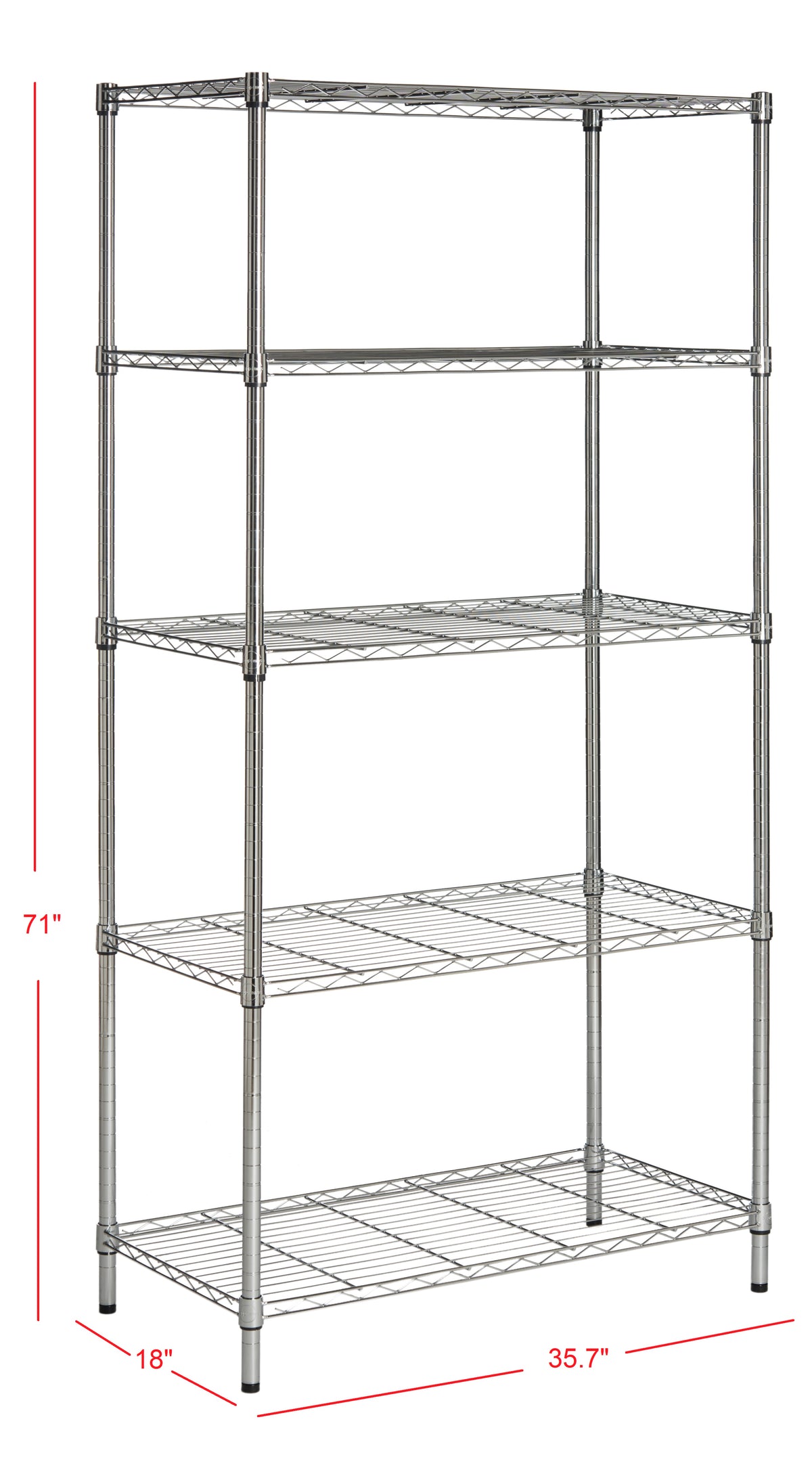 Glimmerpine 5-Shelf 71.6" Wire Rack
