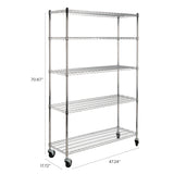 Mistystone 70.8" 5-Shelf Wire Rack
