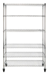 Peak 76" 6-Shelf Rolling Wire Rack