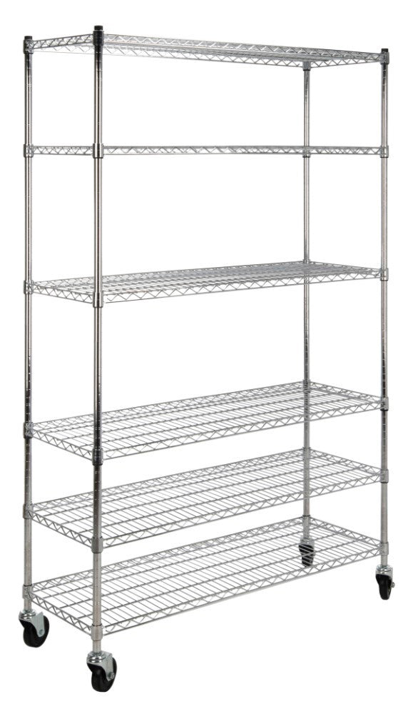 Peak 76" 6-Shelf Rolling Wire Rack
