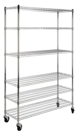 Peak 76" 6-Shelf Rolling Wire Rack