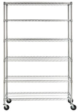 Peak 76" 6-Shelf Rolling Wire Rack