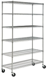 Peak 76" 6-Shelf Rolling Wire Rack
