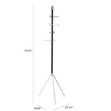 hiden 70.4" 5-Hook Metal Coat Rack, Black/White
