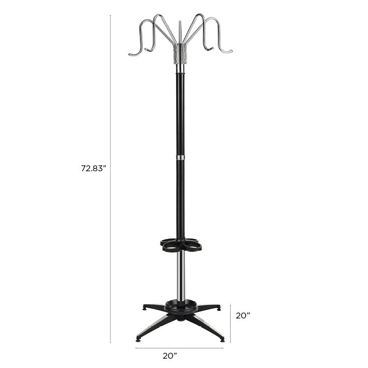 Ethan 5-Hook 72.8" Metal Parlor Coat Rack